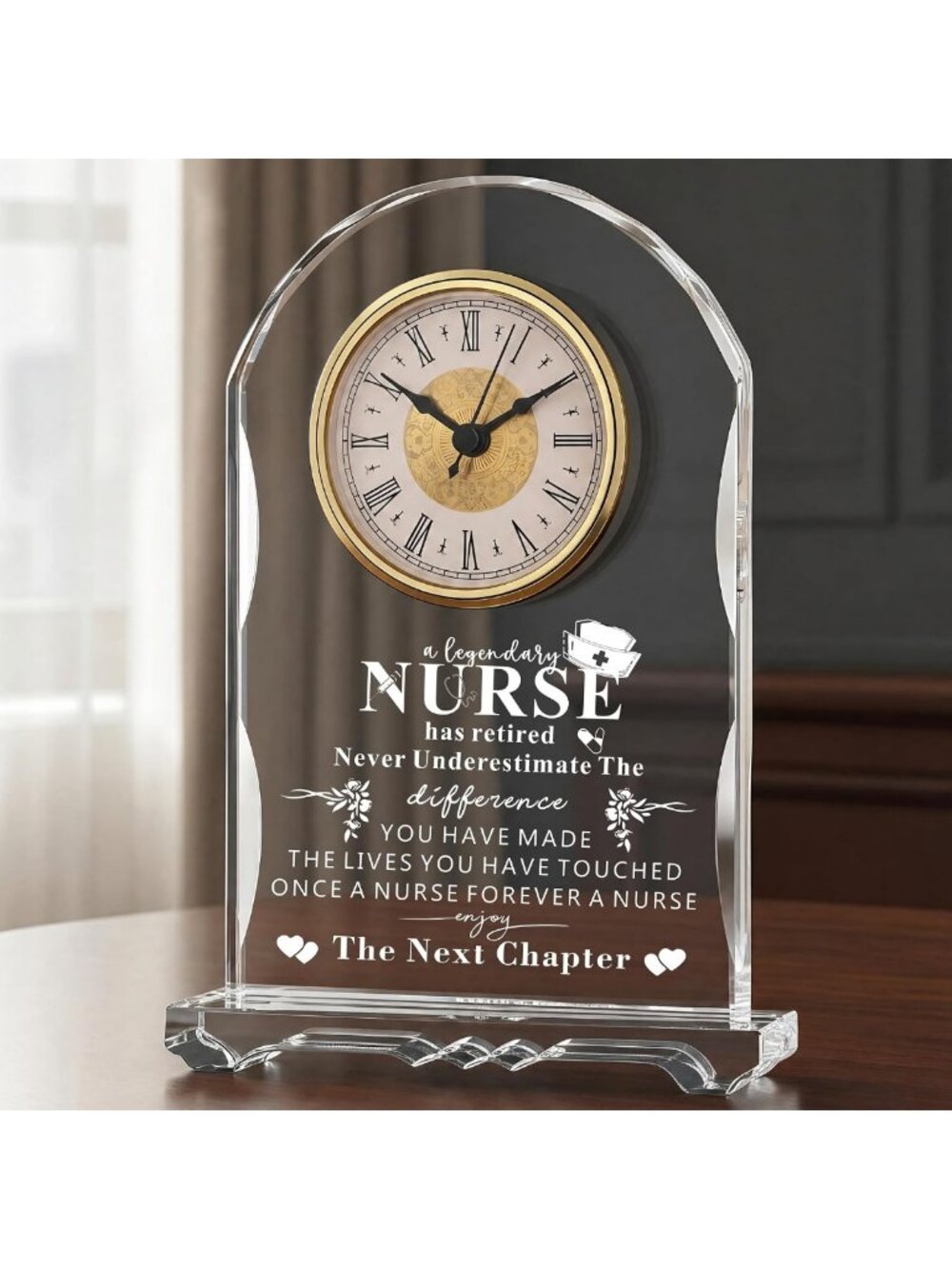 Retirement Crystal Clock for Nurses - Perfect Farewell Gift, Nurse Week